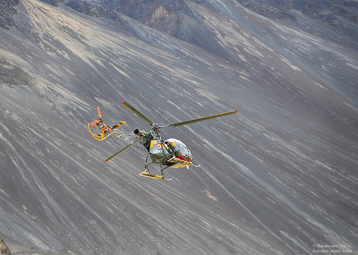 fast shutter-speed freezes copter-blades motion