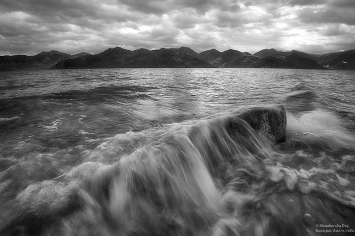 slow shutter-speed catches wave motion