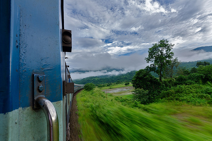 slow shutter-speed from running train