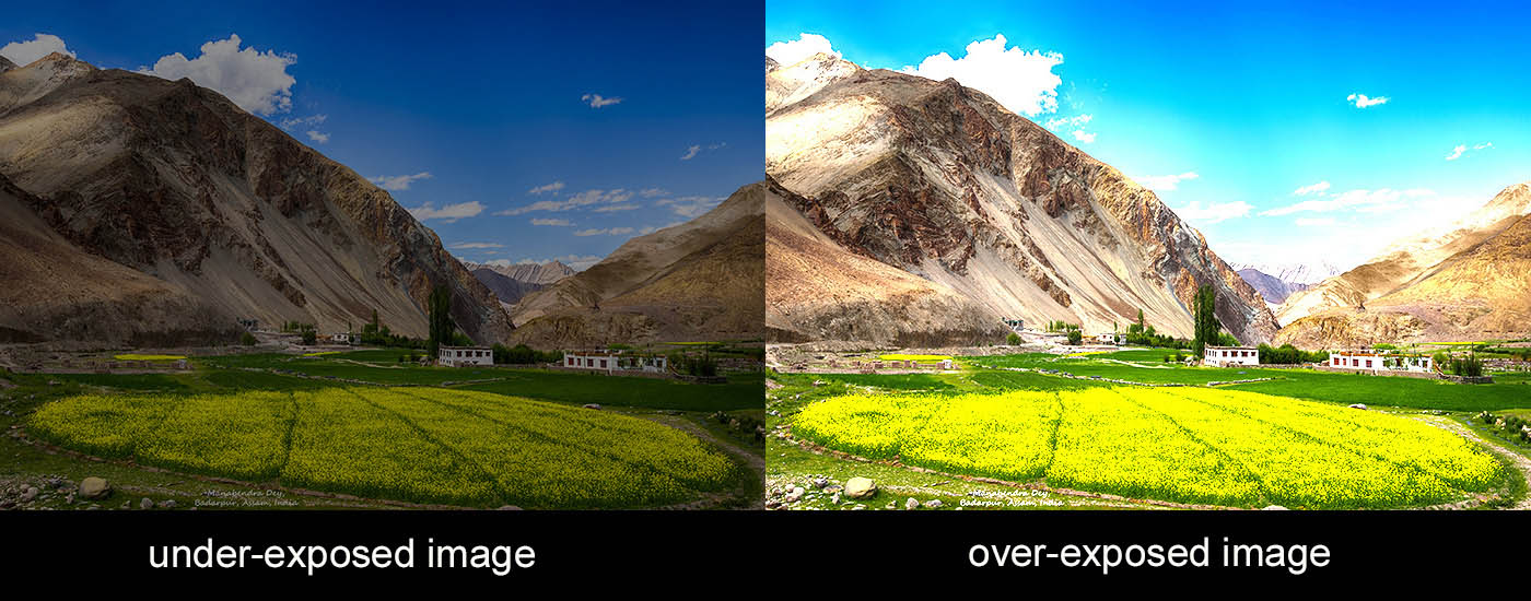 under-exposed and over-exposed photography